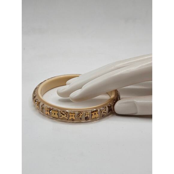 Louis Vuitton Brige Gold Resin Crystal Narrow Inclusion Bangle - Picture 14 of 14